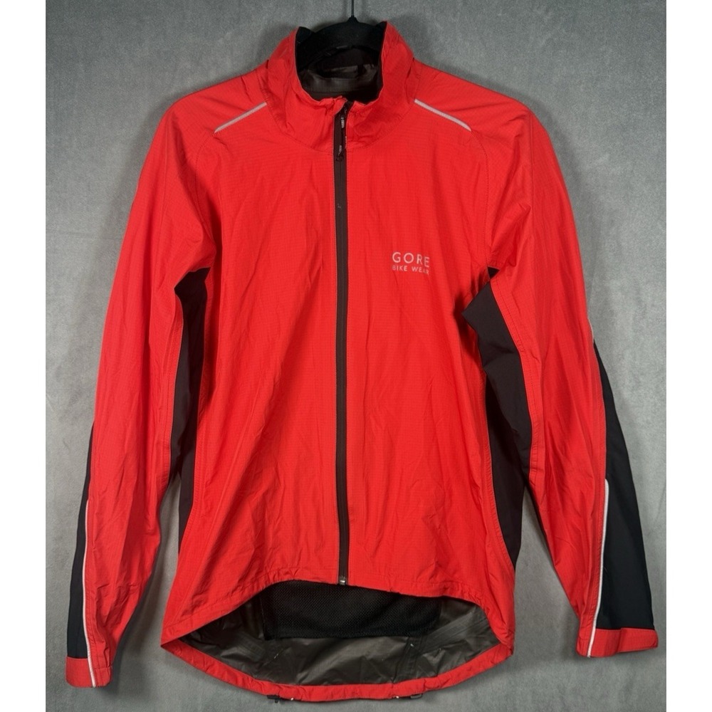 Gore Bike Wear Gore-Tex Paclite Shell Cycling Jacket Red Black Mens Medium